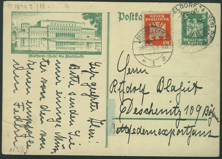 Niemcy Cp - 5 pf. + zn. - Stadthalle