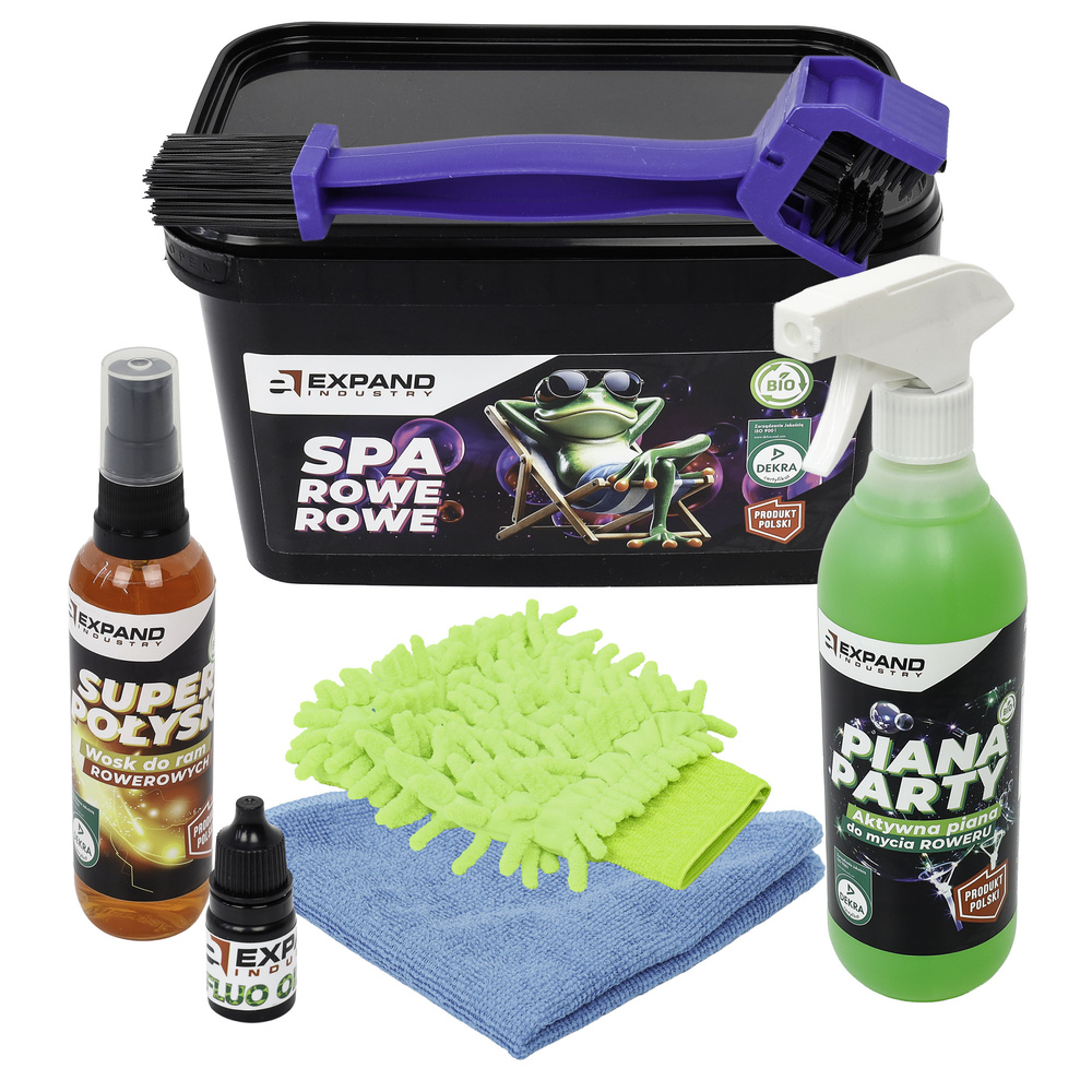 Sada na čištění jízdního kola Expand Spa RoweRowe 6v1 tekutý kartáčová utěrka