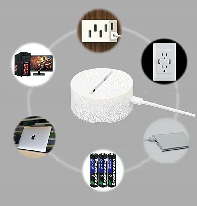 LAMPKA NOCNA 3D FC BARCELONA HERB LOGO LED 16 KOLORÓW USB PILOT NA PREZENT Stan opakowania oryginalne