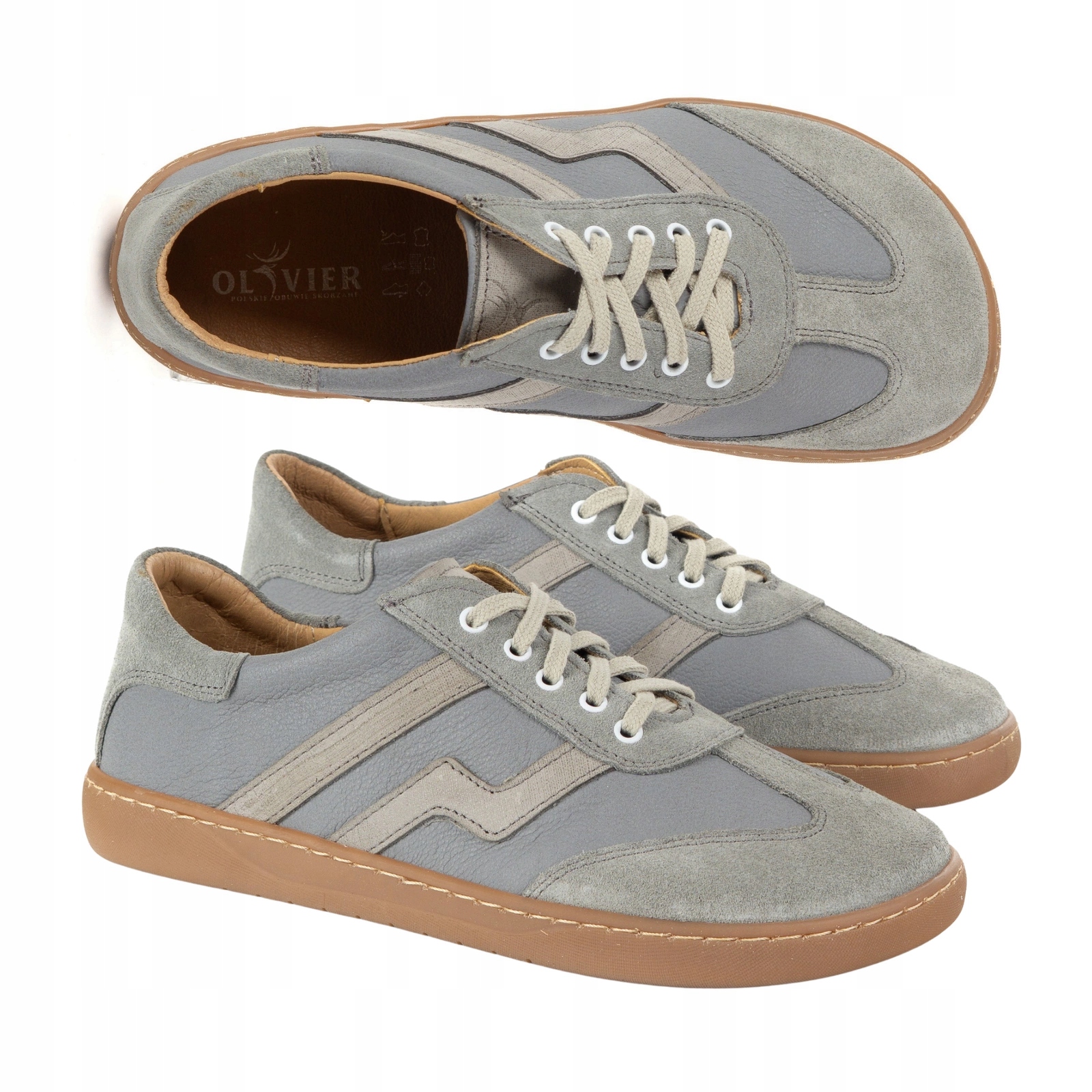 Dámské kožené barefootové boty Olivier Eliza šedé 42