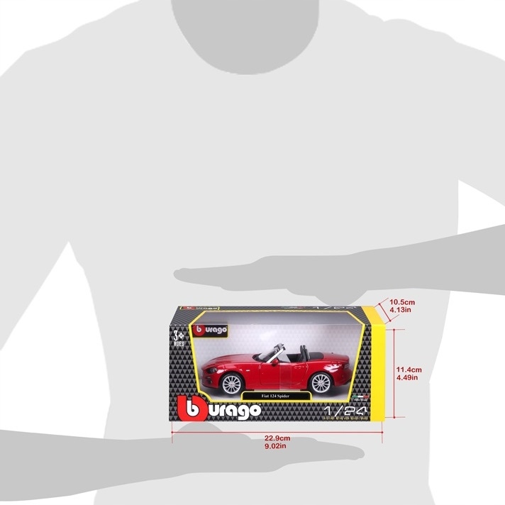 Fiat 124 Spider 1:24 model Bburago 18-21083 Wiek dziecka 3 lata +