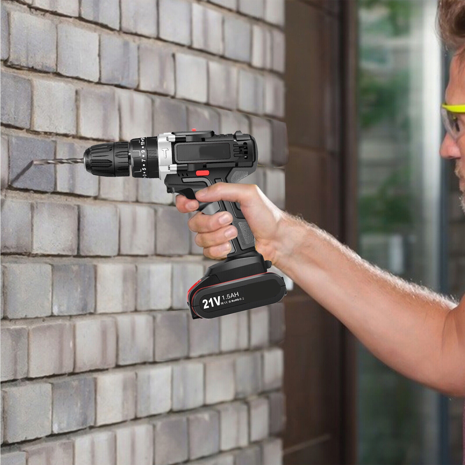 21V WIERTARKO WKRĘTARKA AKUMULATOROWA WALIZKA + 2AKU Pojemność akumulatora 1.5 Ah