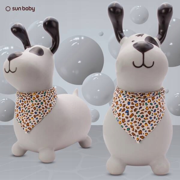 Skoczek gumowy dla dzieci REKSIO 60 cm szary z bandaną do skakania z pompką Rodzaj skoczki