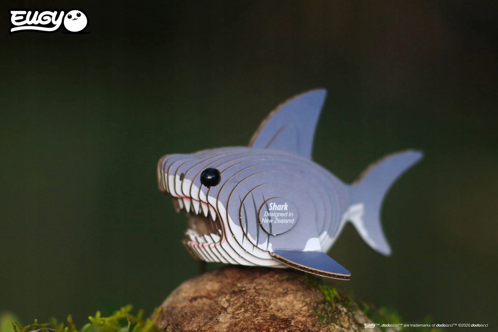 Puzzle 3D Układanka Rekin - Eko zestaw kreatywny dla dzieci 6 lat+, Eugy Głębokość produktu 2.5 cm