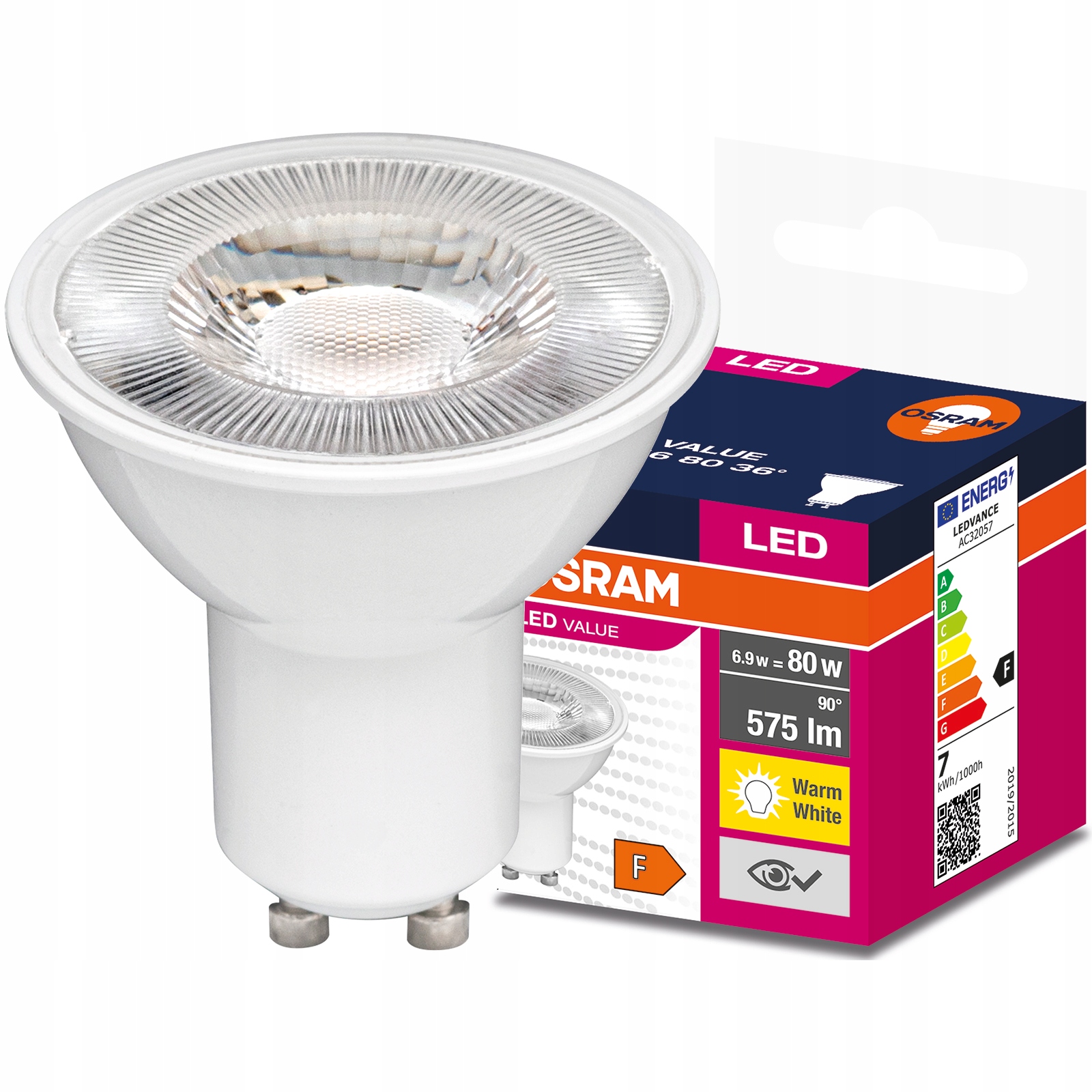 

Żarówka Led GU10 6,9W 80W 575lm 3000K 36° Osram