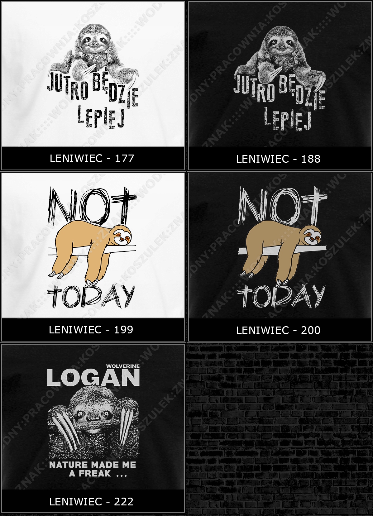 koszulka leniwiec zoo ze zwierzakiem RÓŻNErodzaje Rozmiar inny