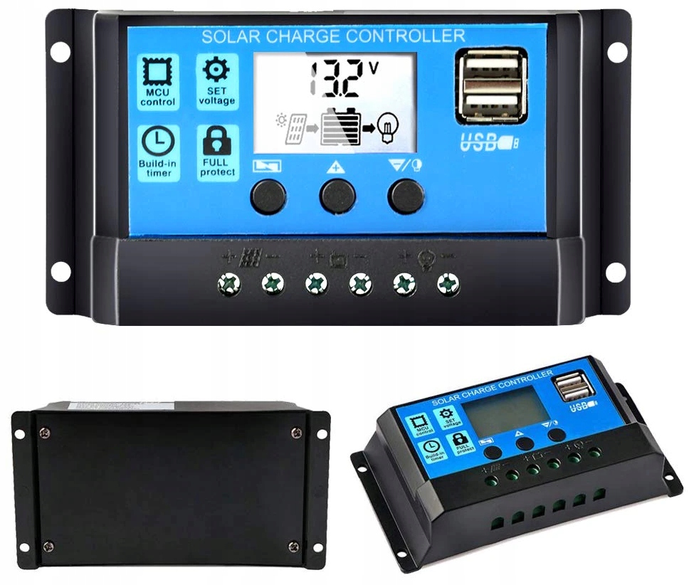 

Regulator Ładowania 10A Kontroler Solarny 12V 24V
