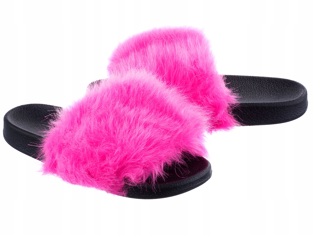 

Klapki Z Futerkiem Ciepłe Kapcie Miękkie Futerko