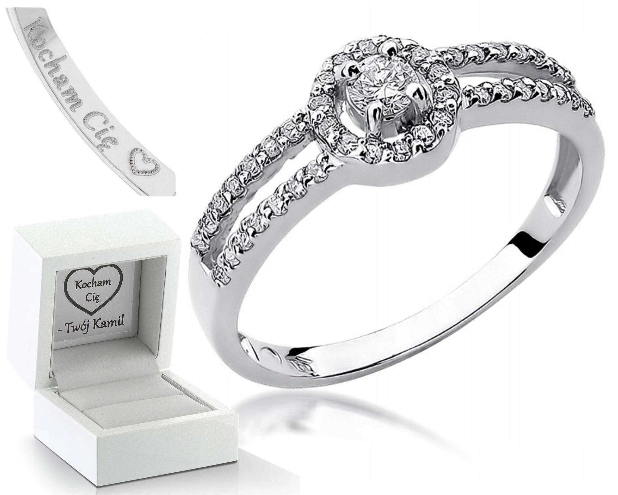 Prstýnek S Brilianty 0,31 Ct 0,585 Bílé Zlato