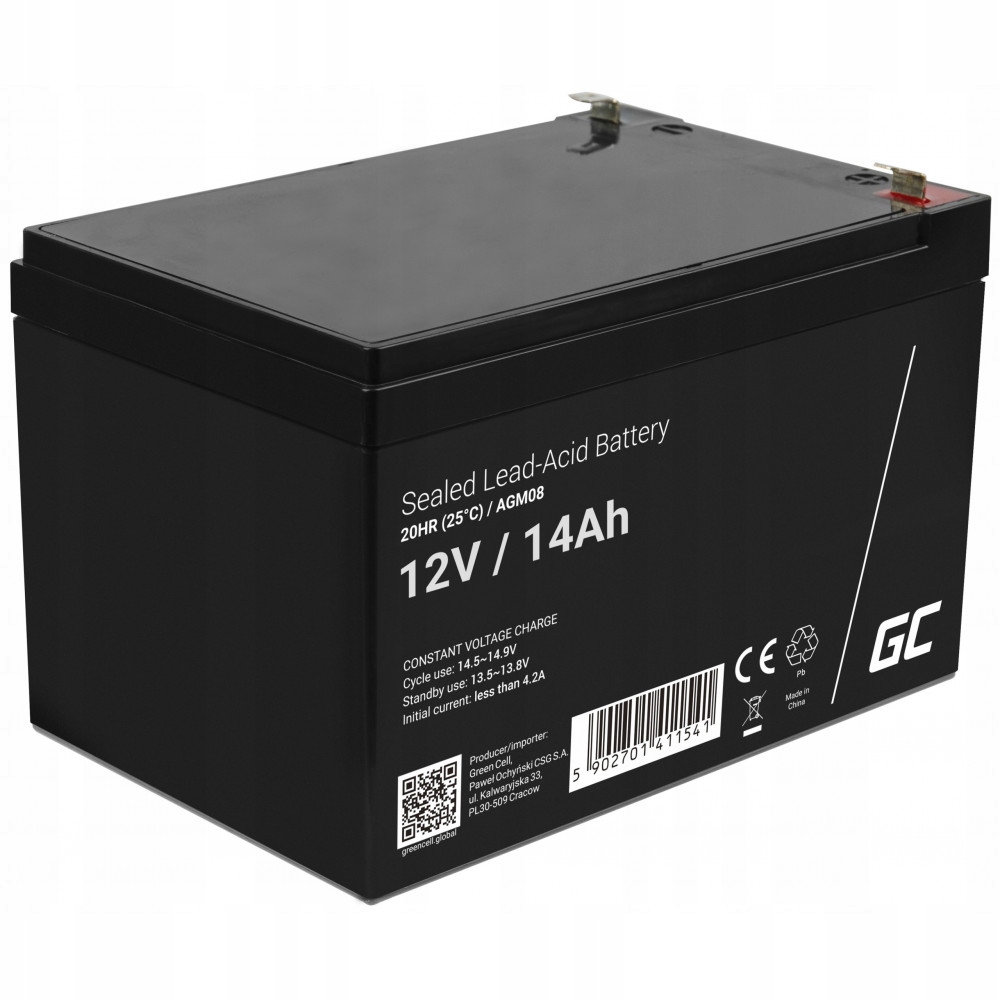 AKUMULATOR AGM 12V 14AH DO UPS ROWER AUTKO ZABAWKI Stan opakowania oryginalne