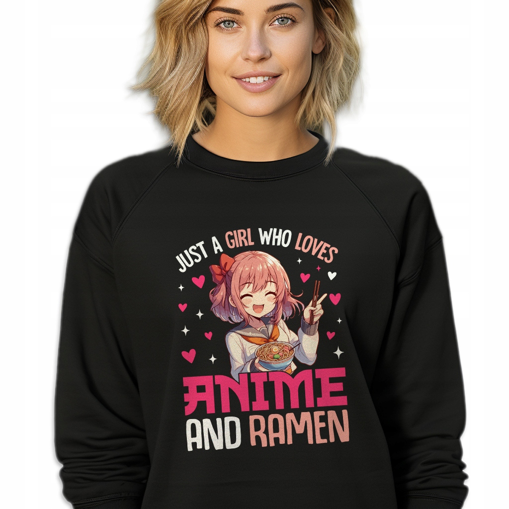 Mikina Dámská Tepláková Černá Velikost M Dárek Kawaii Anime Manga Wz