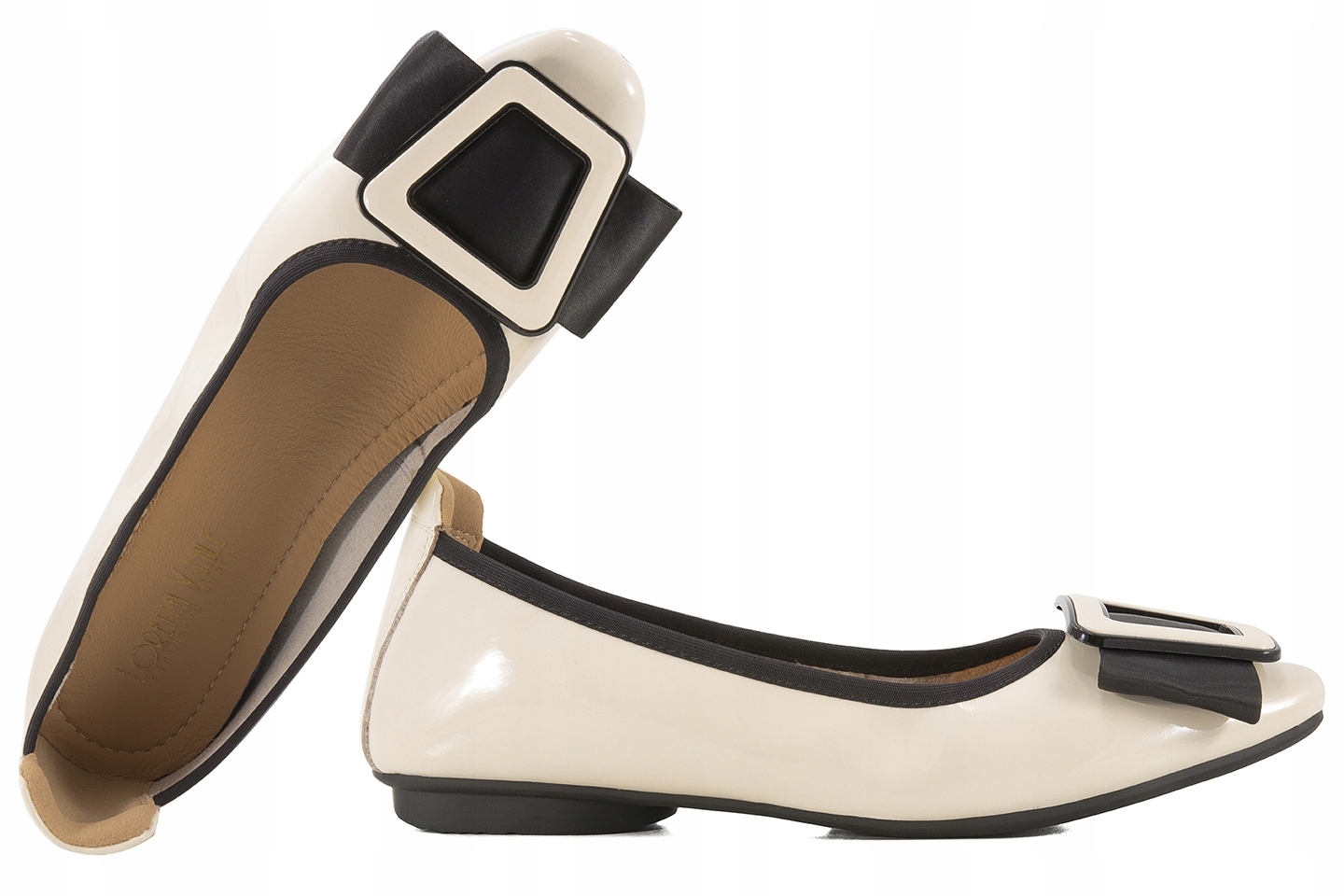 Loretta Vitale E40303A Dámské Baleríny Polobotky Lakované Kůže