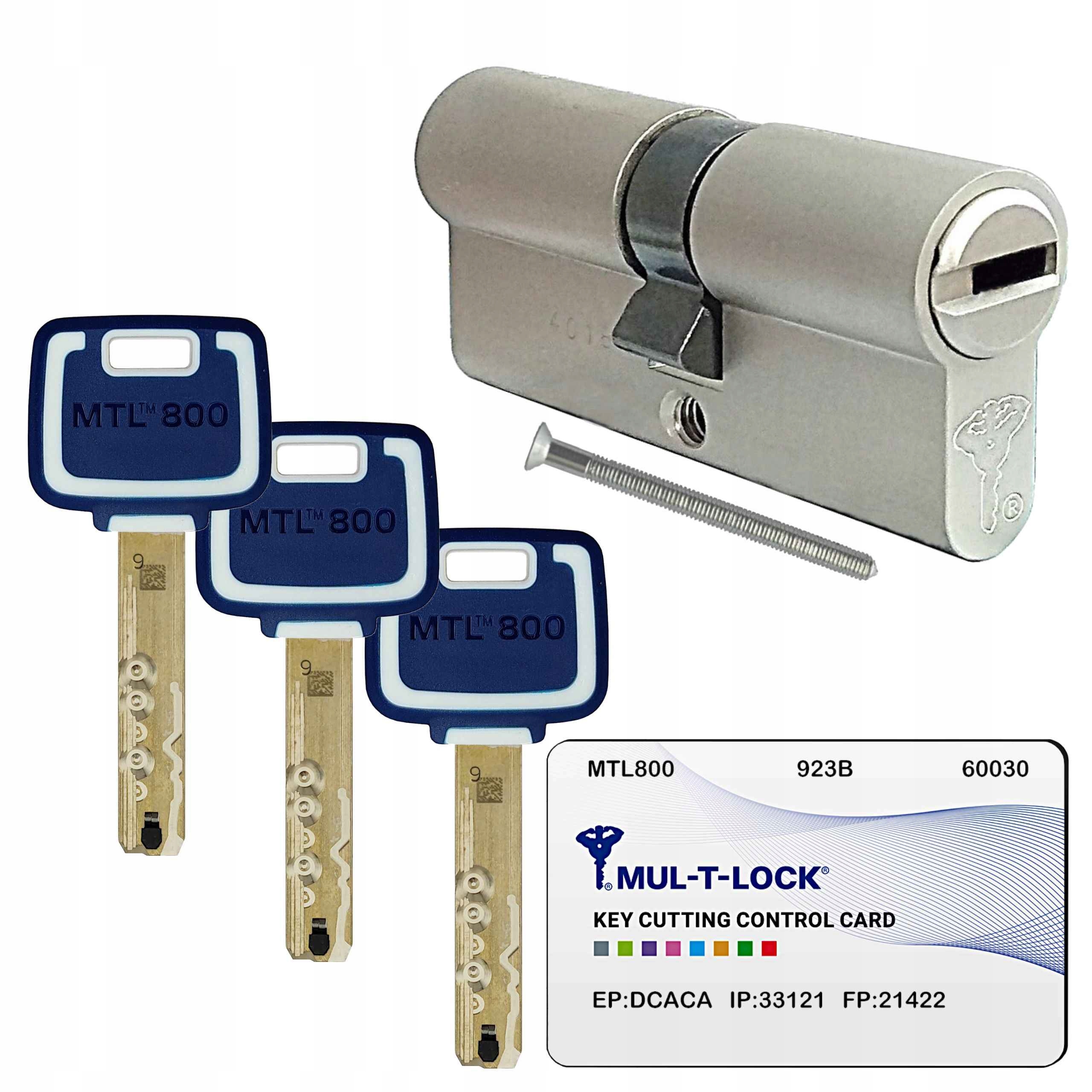 Vložka Mul-T-Lock MTL800 31/45 niklová, proti vloupání, do zámku