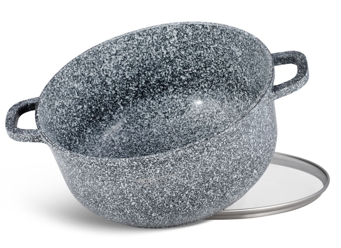 Zestaw GARNKÓW Garnki 16el MARMURKOWE Patelnia Materiał aluminiowe