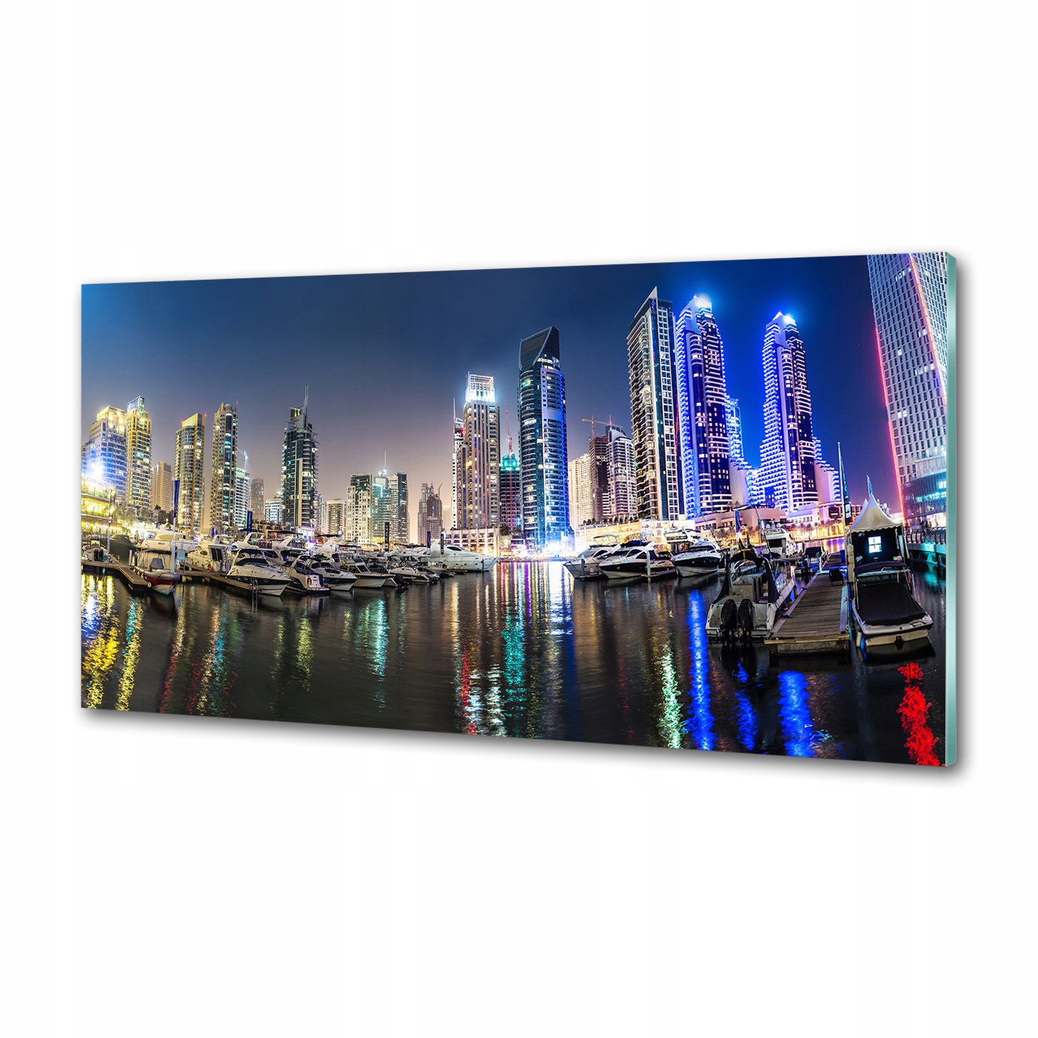 Dekoračný panel zo skla Dubaj v noci 100 x 50 cm Lepidlo