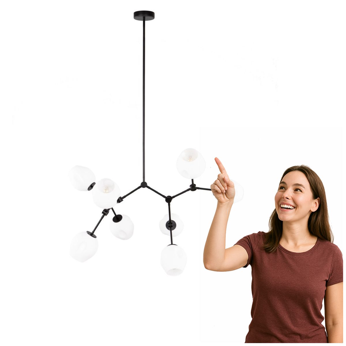 Moderní závěsná lampa Ferral 8xE27 na strop Italux