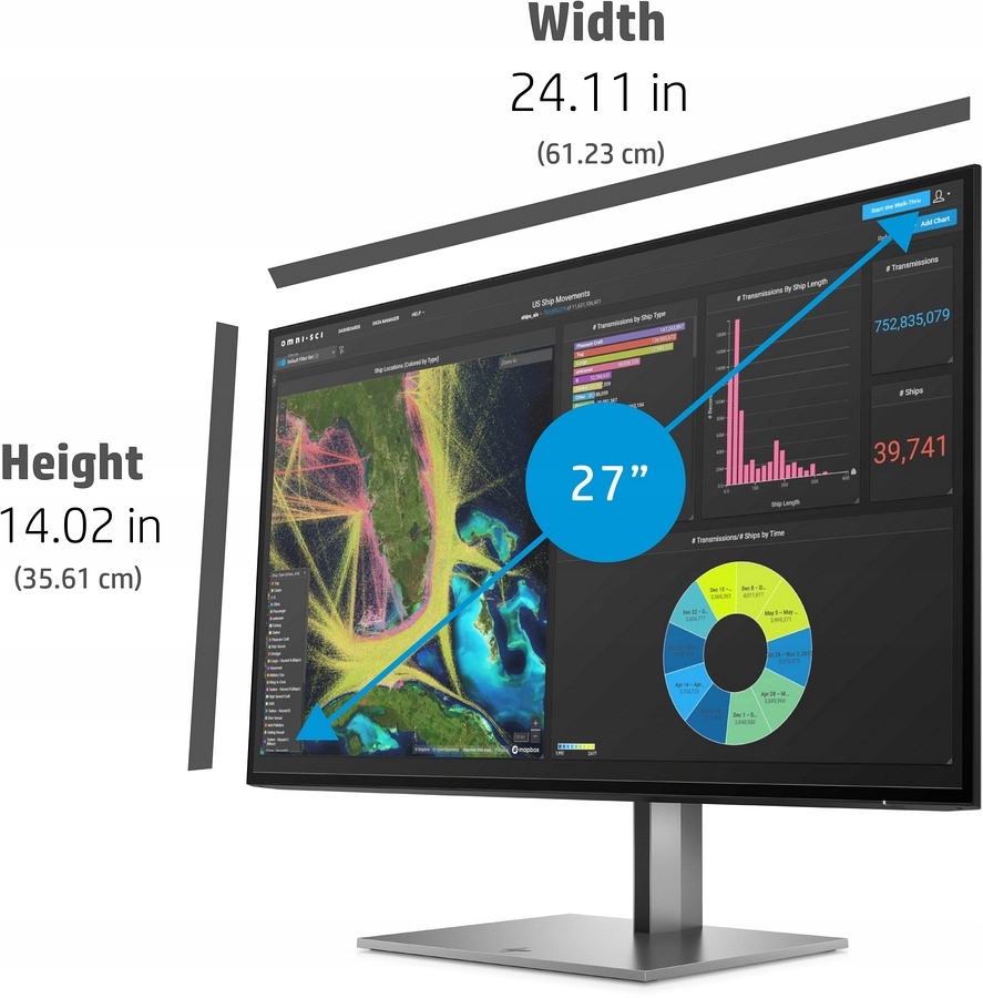 Monitor LED HP Z27k G3 4K UHD 27 " 3840 x 2160 px IPS / PLS Rodzaj podświetlania LED