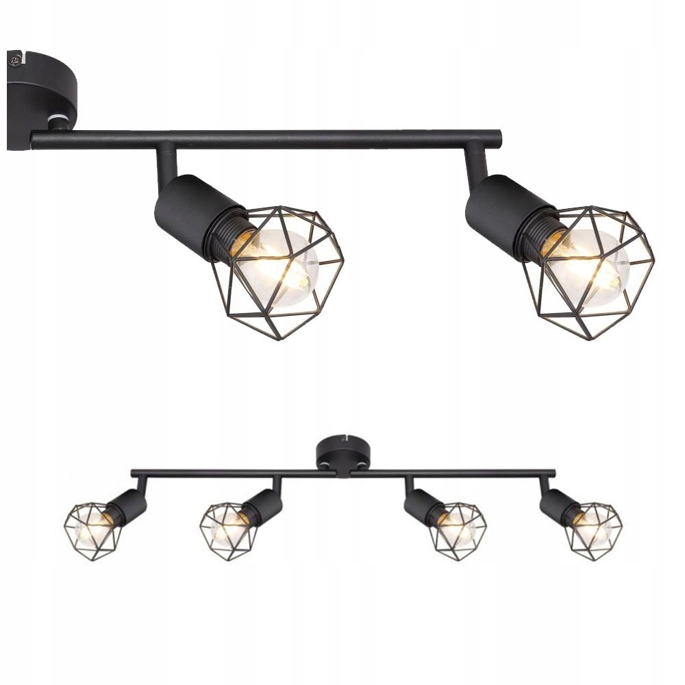 Stropní bodové svítidlo Xara I 4-bodové černé nastavitelné Globo Lighting