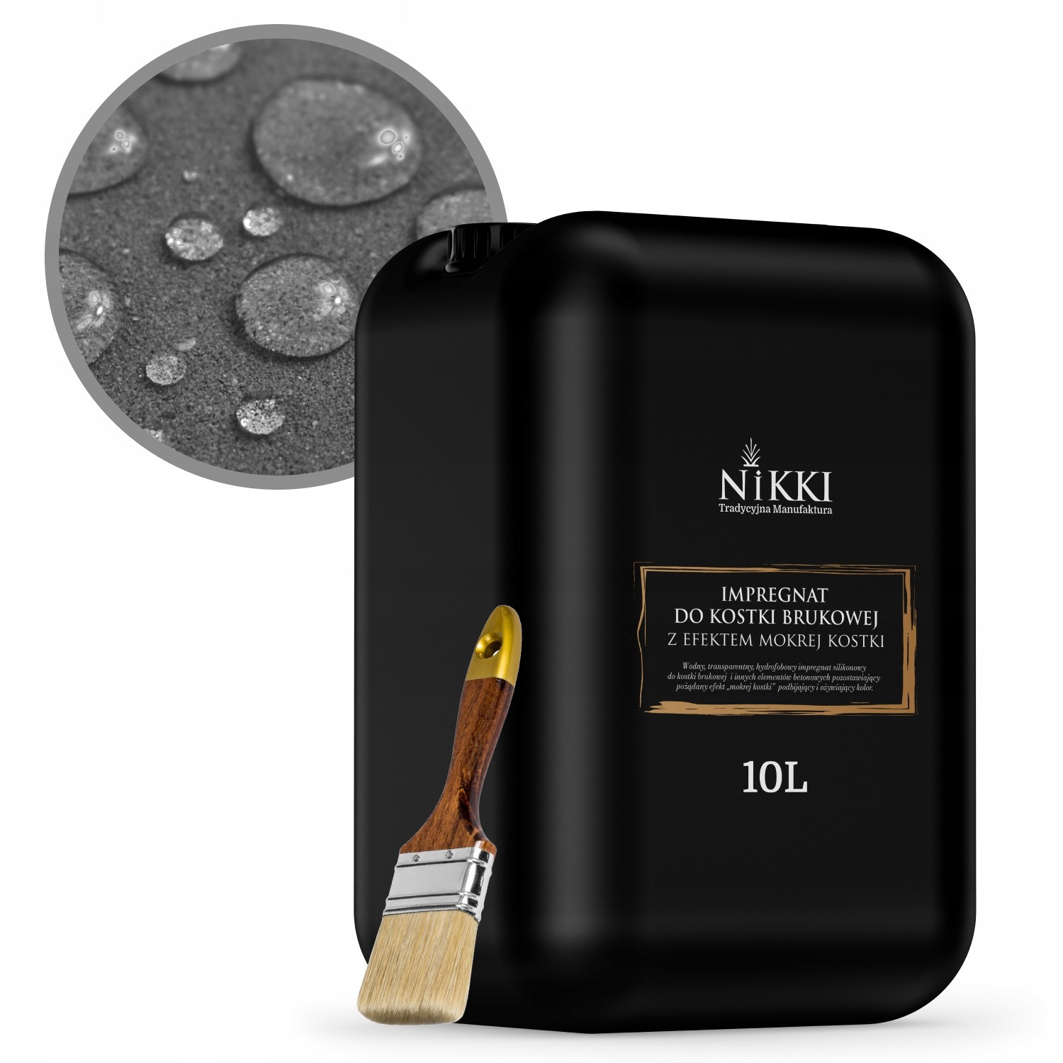 Bezbarvý Impregnát Na Dlažební Kostky Zvýrazňuje Hydrofobní Barvu 10 L Štětec