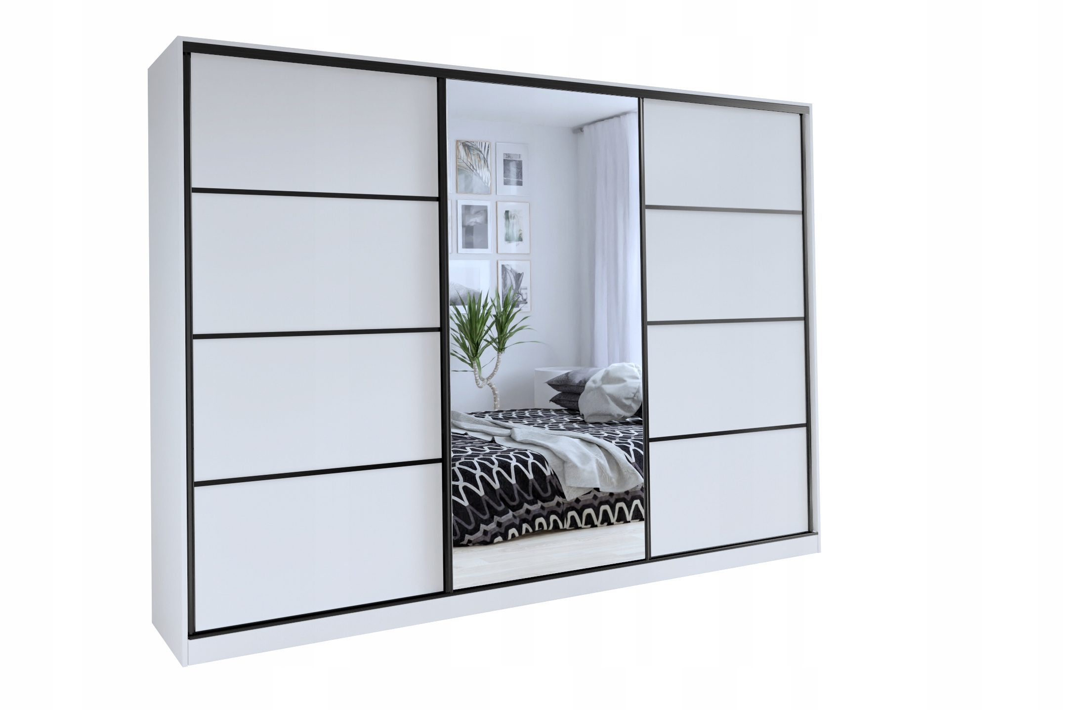 Szafa przesuwna z lustrem 280 artisan czarny LOFT Typ drzwi Przesuwne