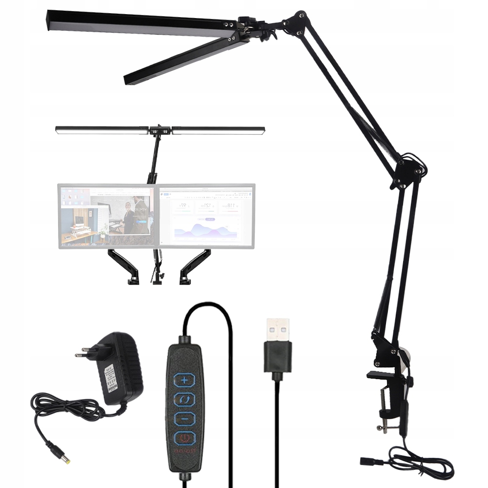 Stolní Lampa 24W Led 2 Hlavice 3 Barvy Teploty