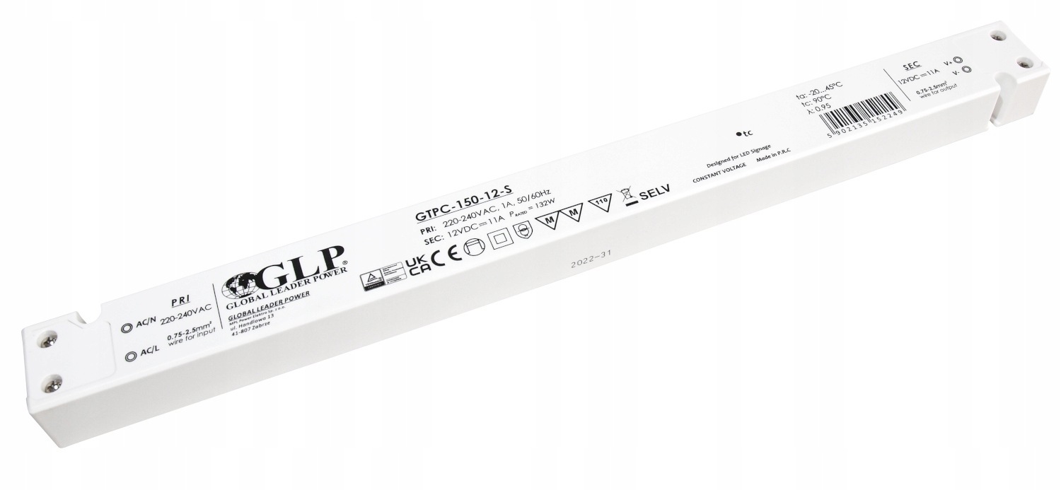 Napájecí zdroj Glp Psu 24 V 6,25 A konstantní napětí, slim