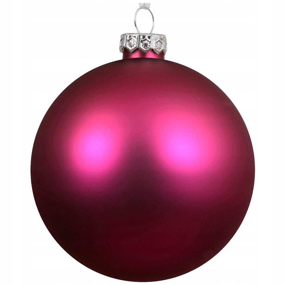 Velká skleněná Vánoční Koule 15 cm Fuchsiová matná XL Vánoční ozdoba