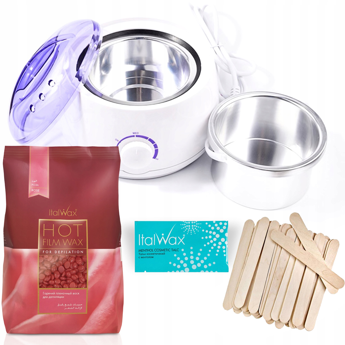 Zestaw Depilacja Podgrzewacz Wosk Italwax rose