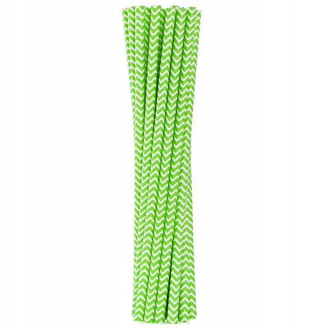 ŁAMANE SŁOMKI zielone limonkowe PASKI napojów 12