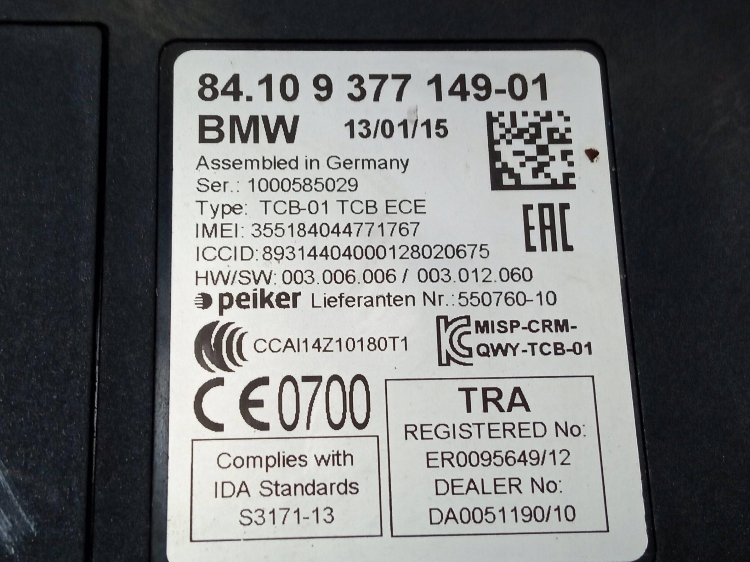 modulo 9377149 Bmw Seria 1 II (2011-2019 ) F20/21