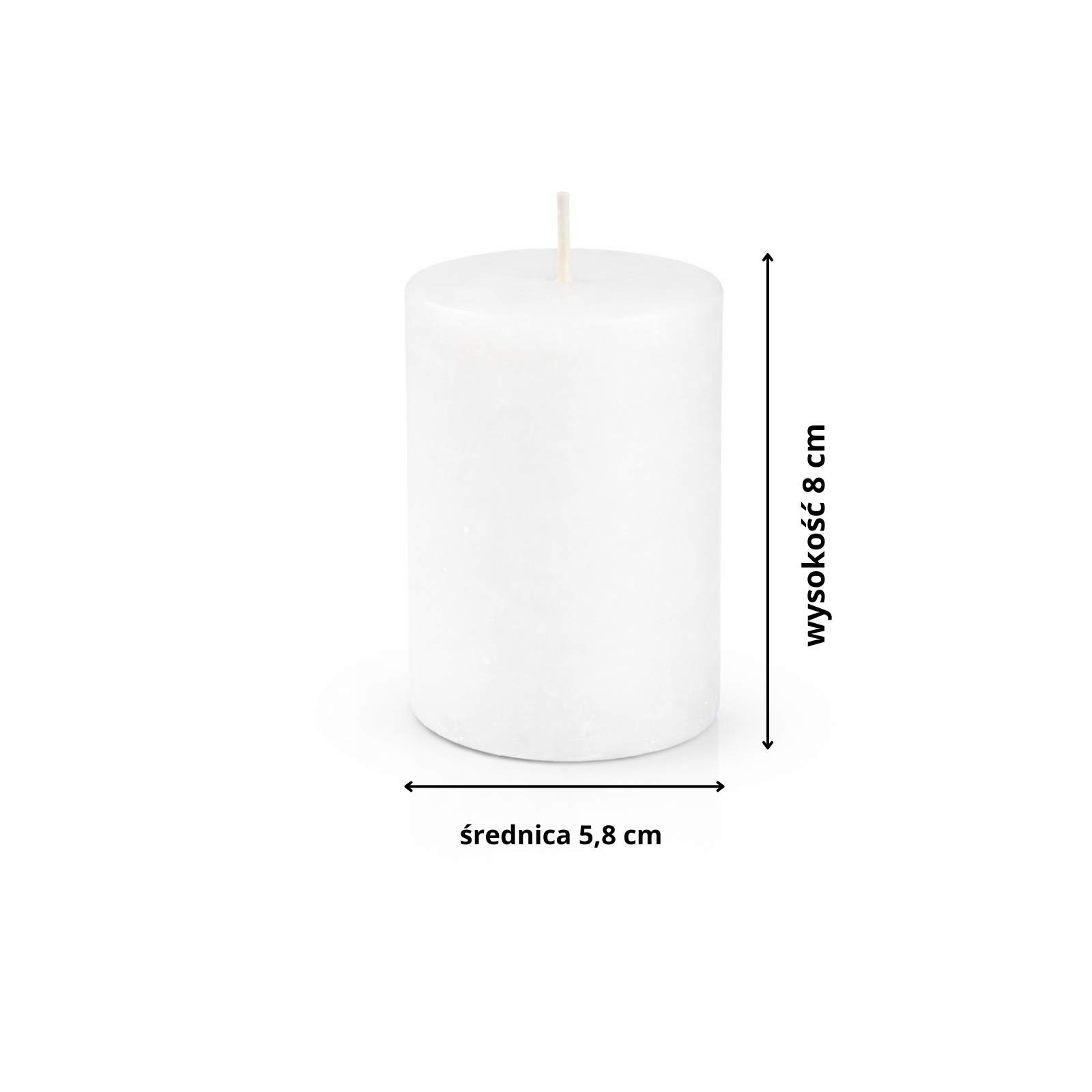 Świece walec jasny szary 4 szt,8 cm,Ø 5,8 cm, czas palenia 24h