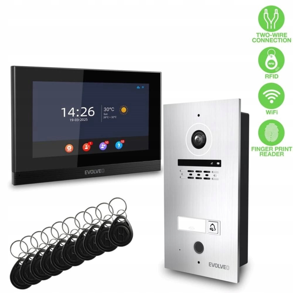 Evolveo DoorPhone ID-1, 2-vodičový videovrátnik s Rfid, rozpoznávaním…
