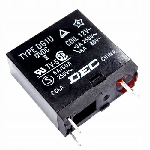

przekaźnik stykowy No 12V DC 8A/250V Ac -dec