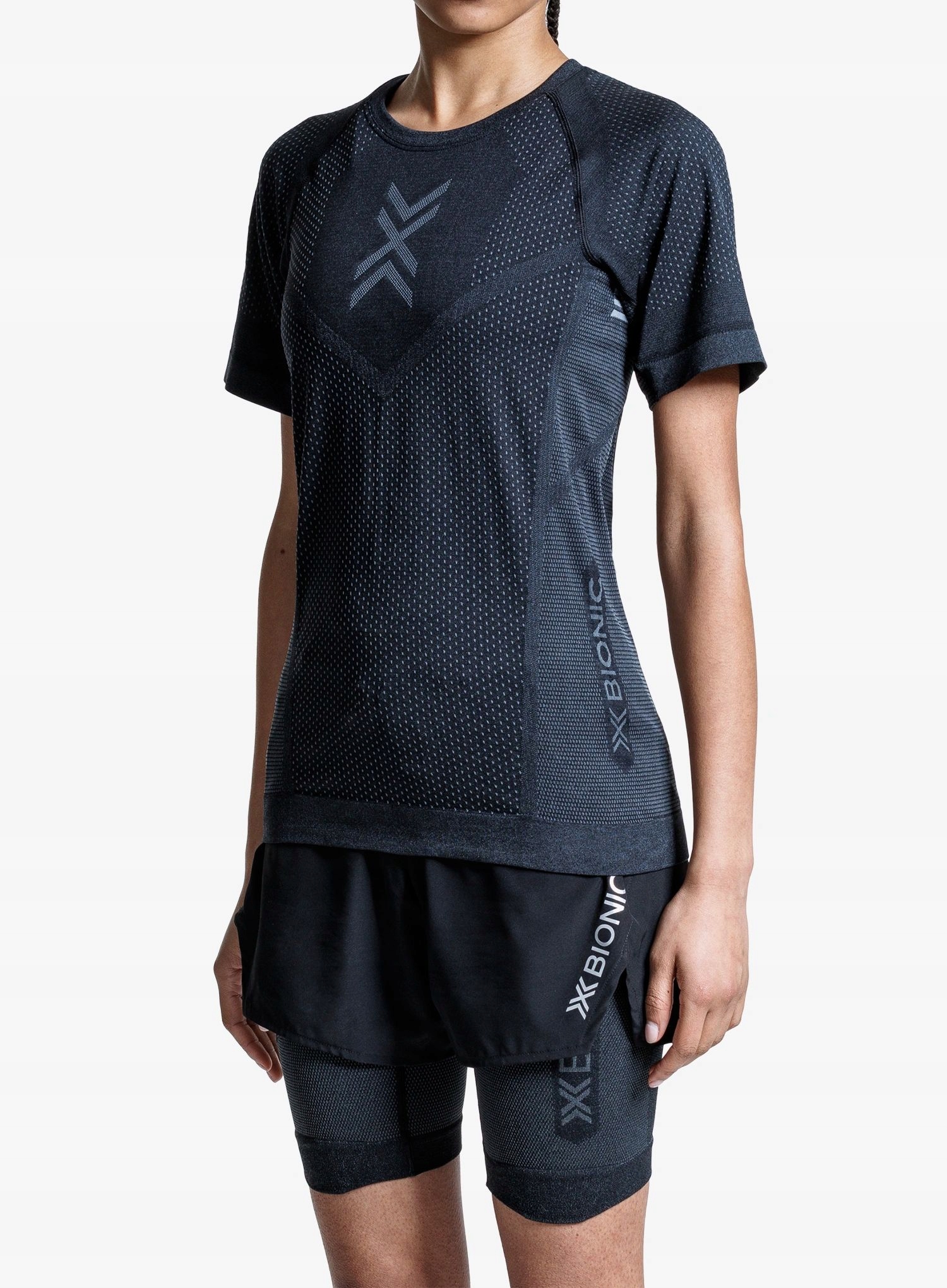 Koszulka biegowa damska X-Bionic Xceed Run Shirt S/s x black/grey S