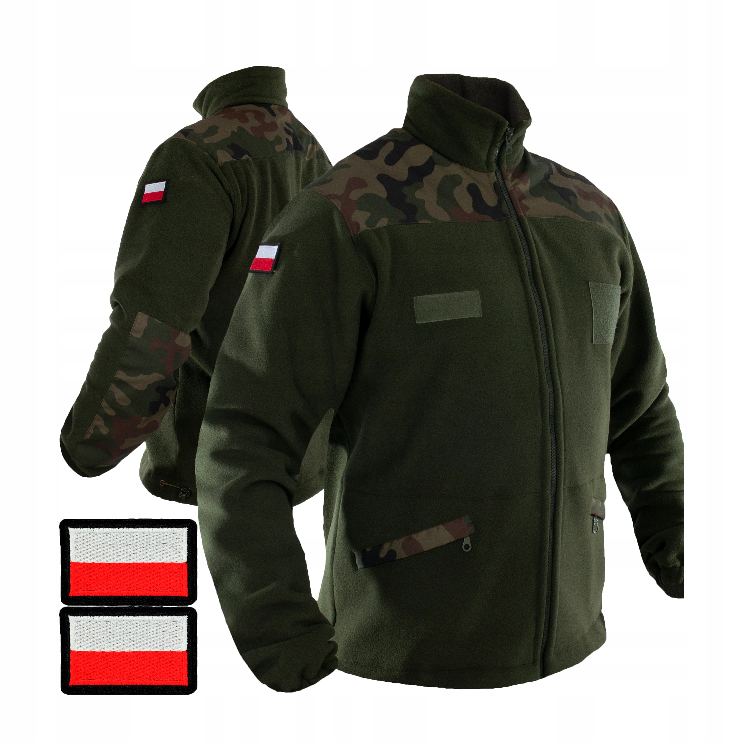 POLAR WOJSKOWY OLIWKOWY MORO BLUZA + FLAGI r. XXL Materiał dominujący polar