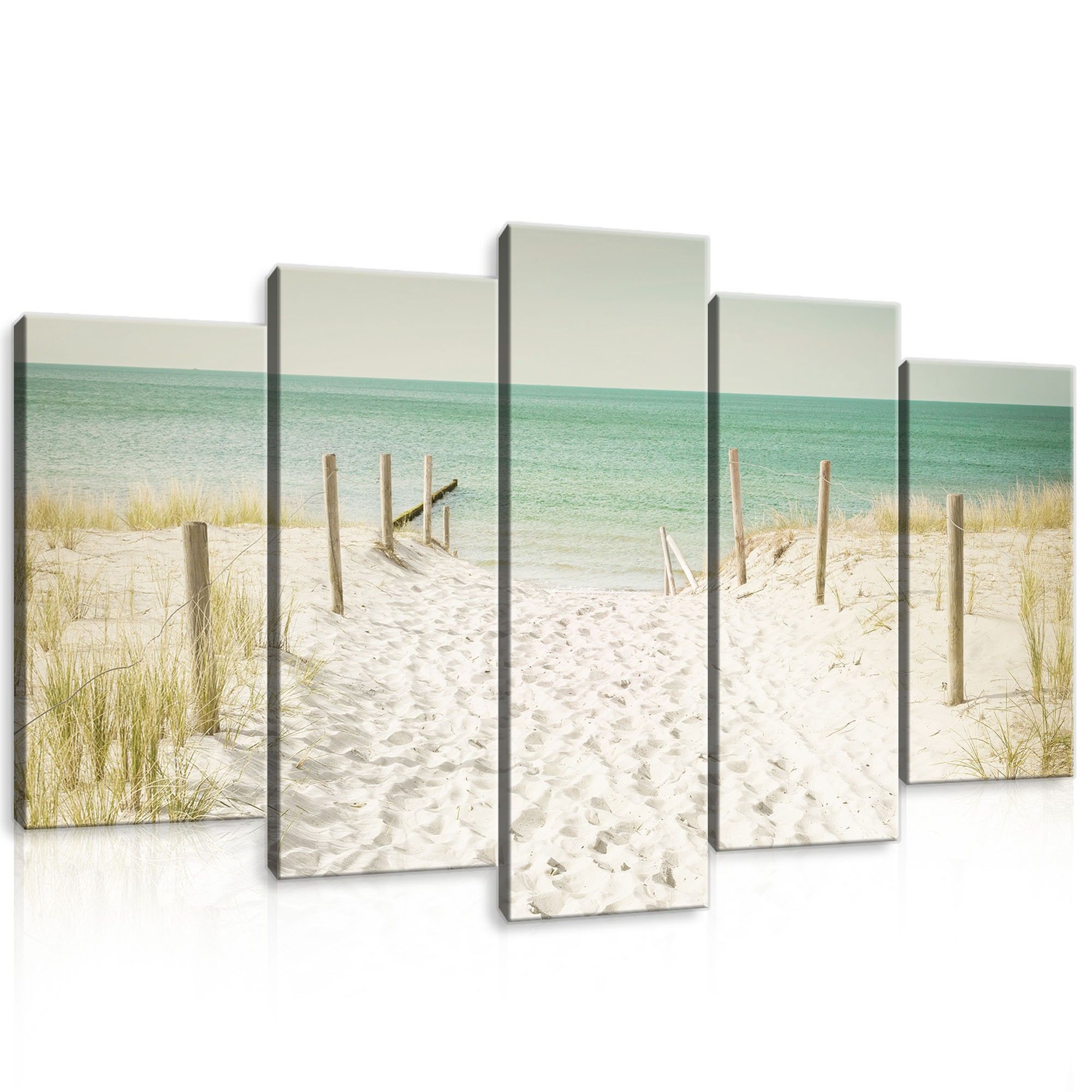 Obraz 100x60 Mořská krajina pláž duny klid příroda léto moře polyptych