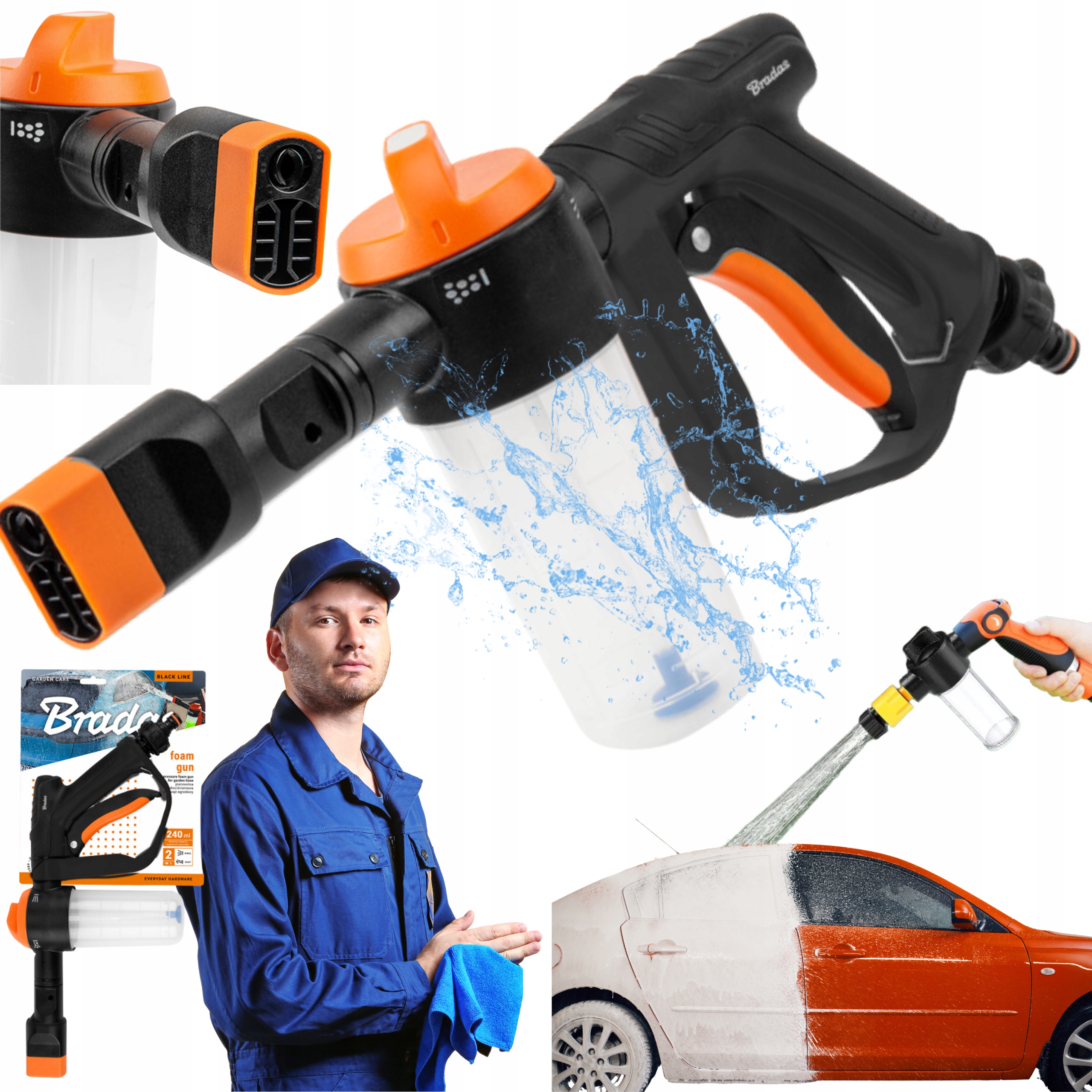 PIANOWNICA NISKOCIŚNIENIOWA NA WĄŻ OGRODOWY MYJKA DO AUTA PIANA PISTOLET SP