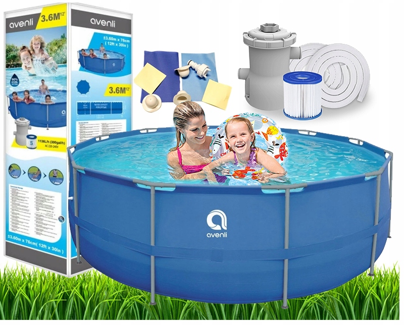 Záhradný Bazén Avenli 366x76CM Čerpadlo filter Opravná Sada