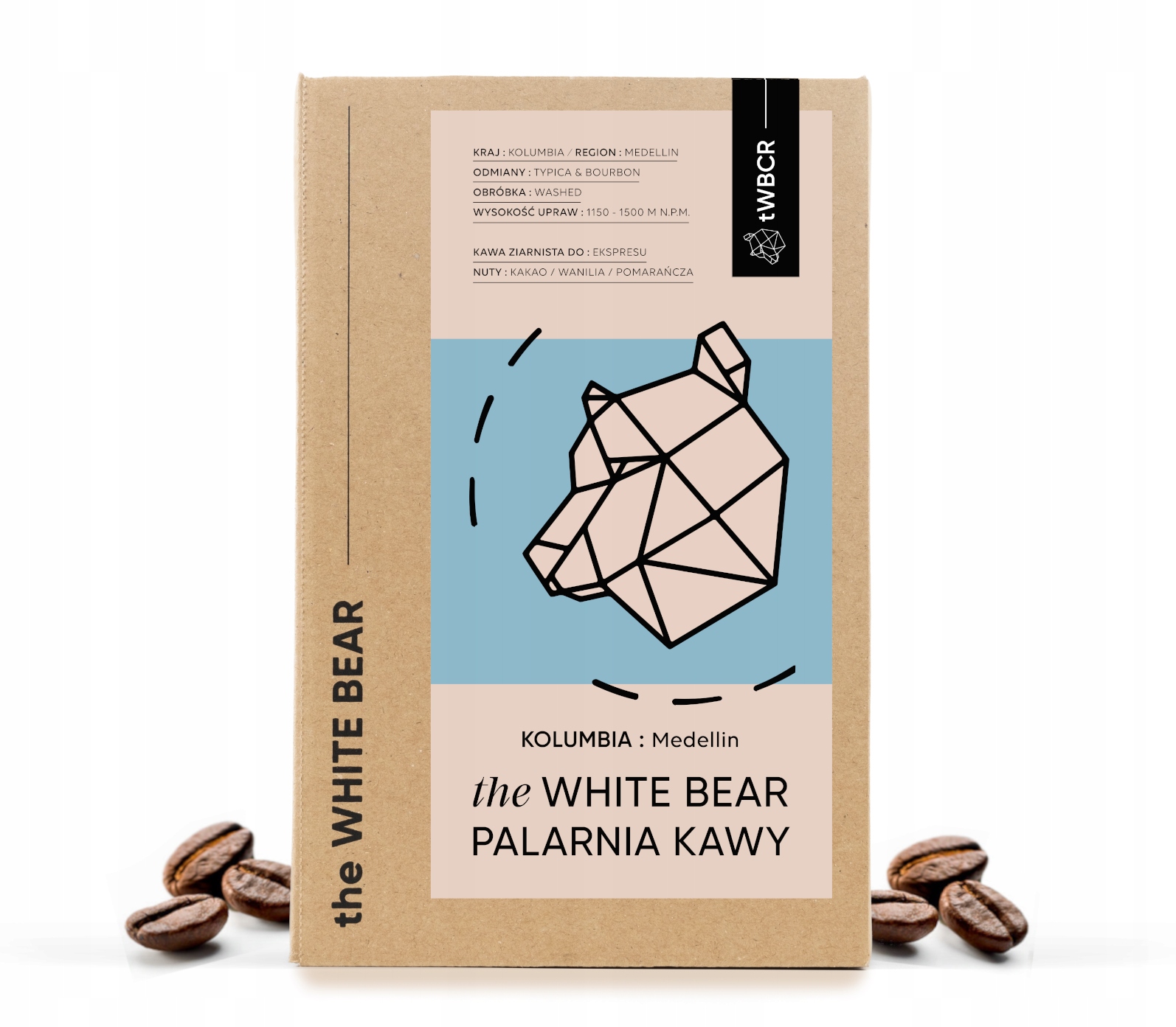 Levně Káva zrnková Arabica The White Bear Kolumbie: Medellin 1000 g