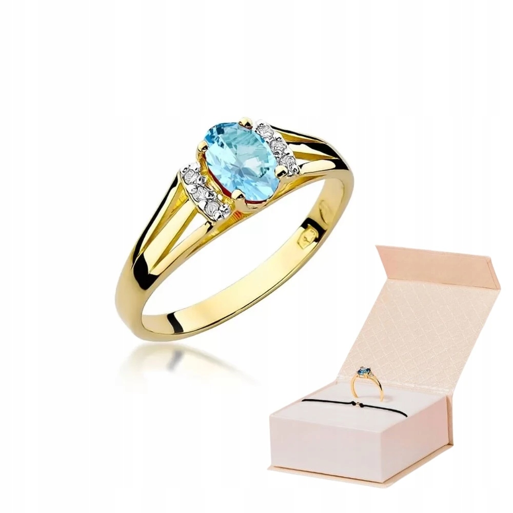 Zlatý Prstýnek S Topazem 585 A Diamanty 0,50 ct Zlatý Náramek