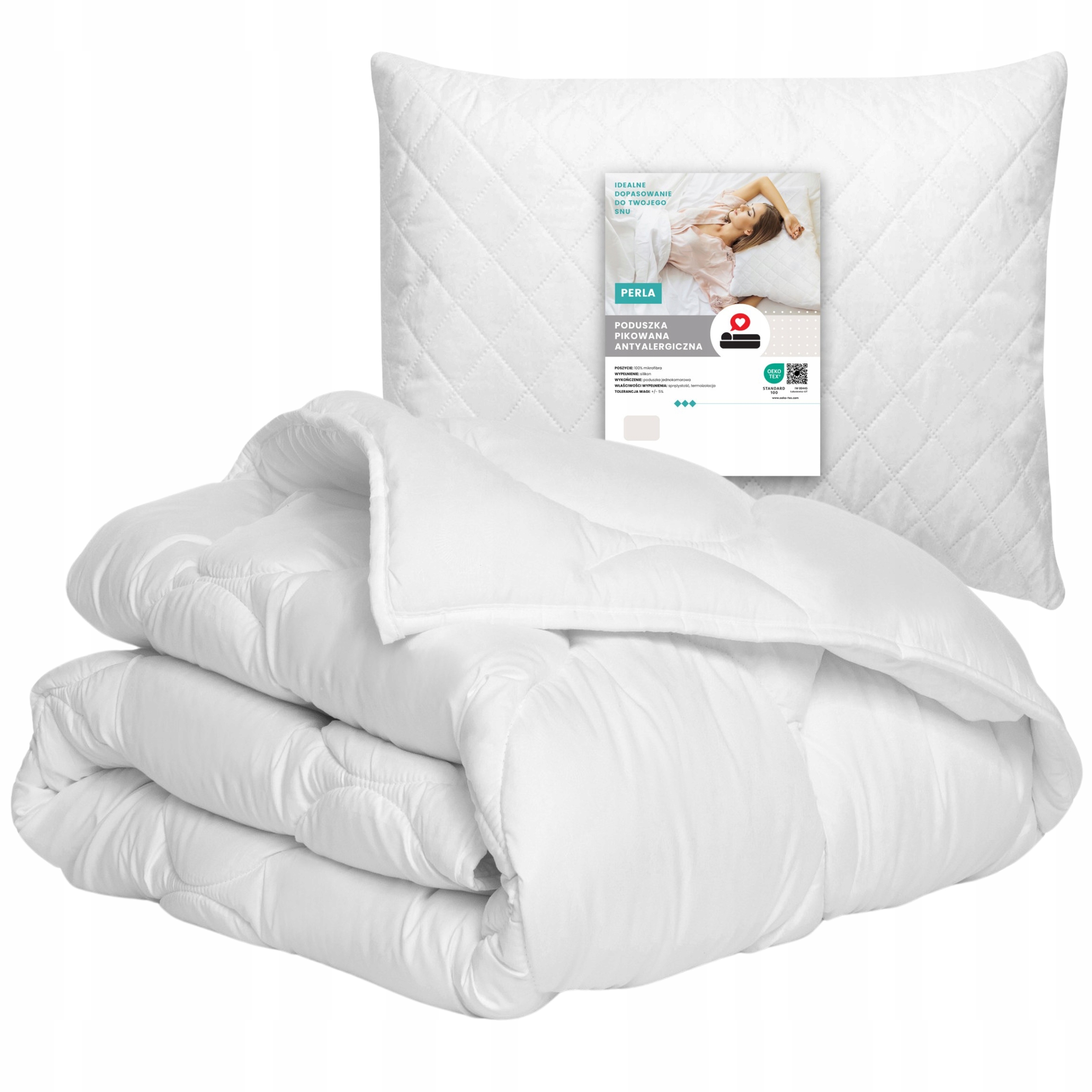 Přikrývka 140x200 Polštář 70x80 antialergenní celoročně zimní Teplý