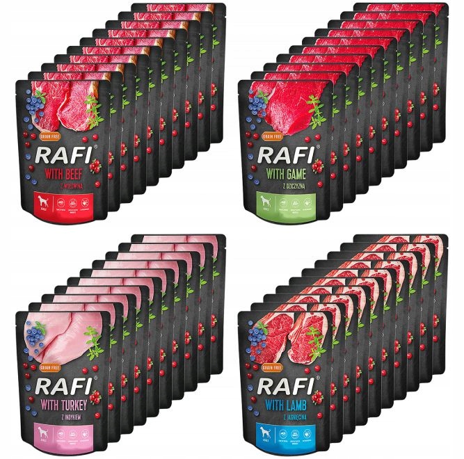 Rafi 300 g karma dla psów MIX smaków w saszetkach dla psa 40 x 300 g