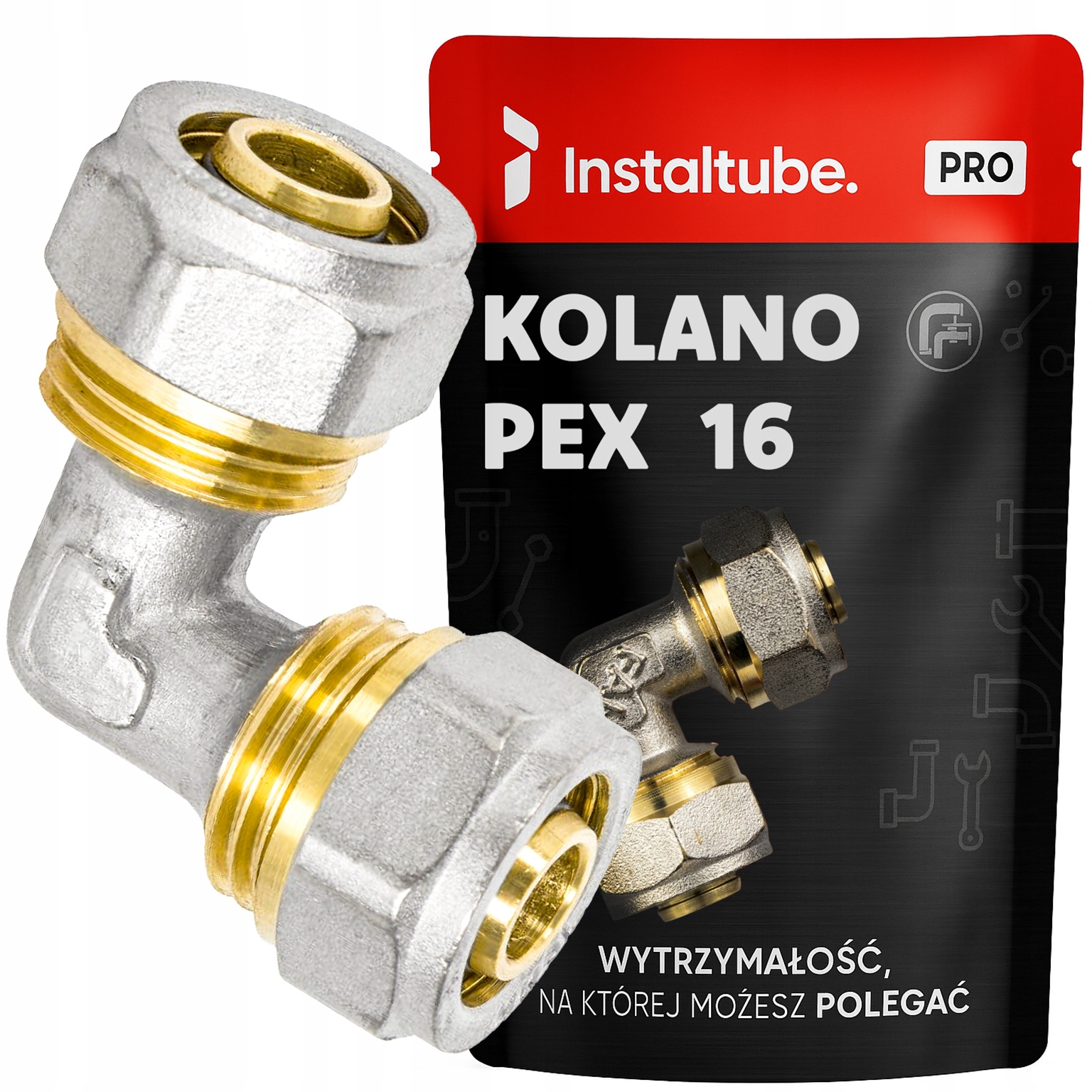 KOLANO PEX SKRĘCANE 16 x 16 ZŁĄCZKA RUR PEX KOLANKO MOSIĘŻNE SKRĘTNE MOCNE