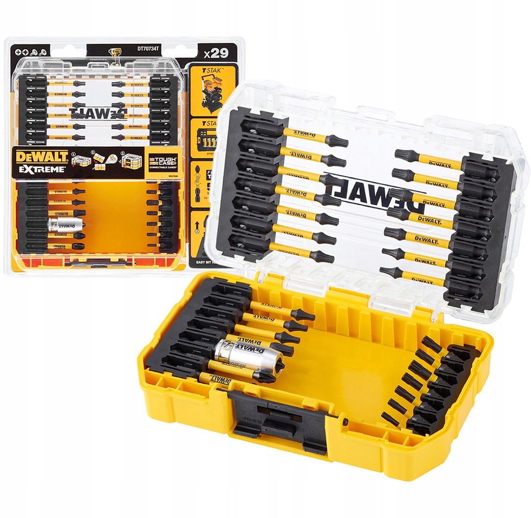 

Zestaw bitów udarowych 29 części Dewalt DT70734T
