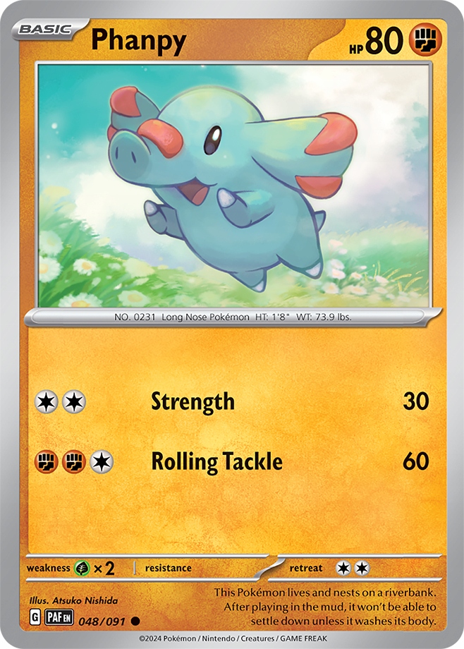Oryginalna Karta Pokemon Phanpy (paf 048) Reverse Holo