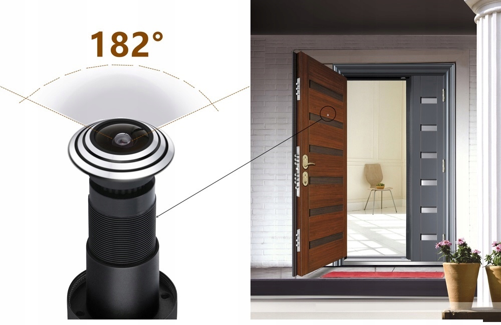 KAMERA BEZPRZEWODOWA DO DRZWI WIZJER JUDASZ TUYA SMART FULL HD WIFI Średnica otworu 23 mm