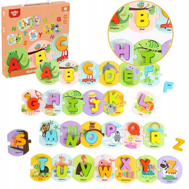 

Puzzle Edukacyjne Nauka Alfabetu Montessori