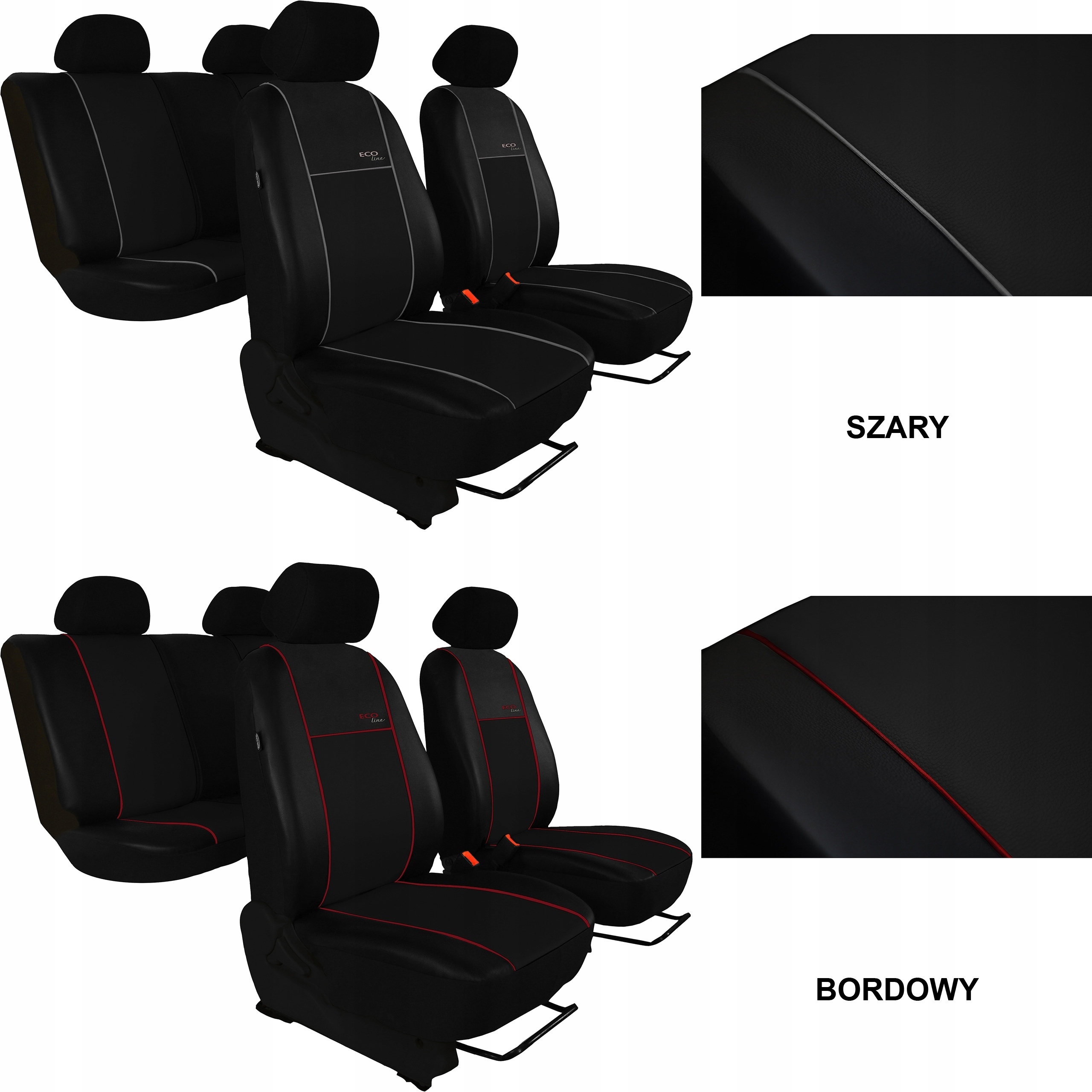 SKÓRZANE POKROWCE MIAROWE do FORD GALAXY 2 5m Typ pokrowiec