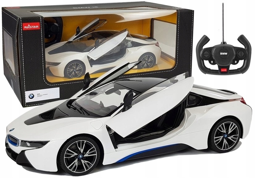 Bmw i8 białe Rastar model 1:14 Zdalnie sterowane auto pilot 2,4 GHz