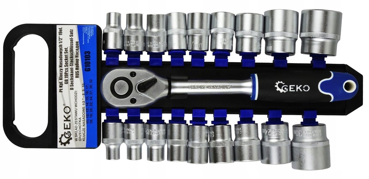 Zestaw kluczy nasadowych 1/2" 8-32mm G10103